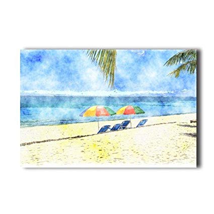 425x425 Freestyle Watercolor Coconut Tropical Beach Plant - Tropical Beach Watercolor