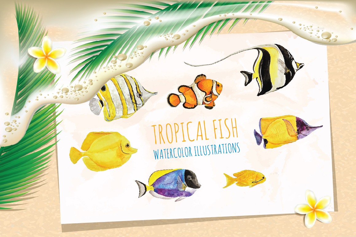 1160x772 Tropical Fish Watercolor Illustrations By Sharkampcroc Co - Tropical Fish Watercolor