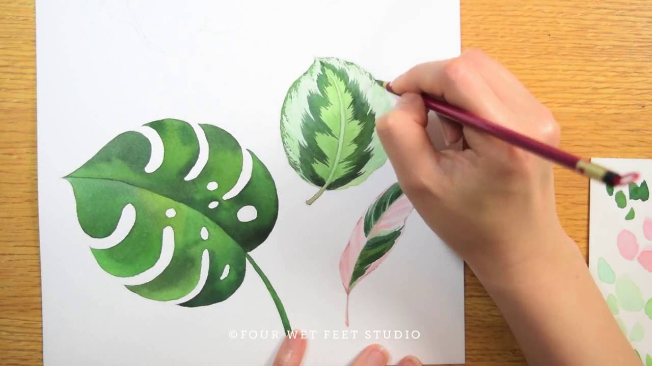 1280x720 Tropical Leaves - Tropical Leaves Watercolor