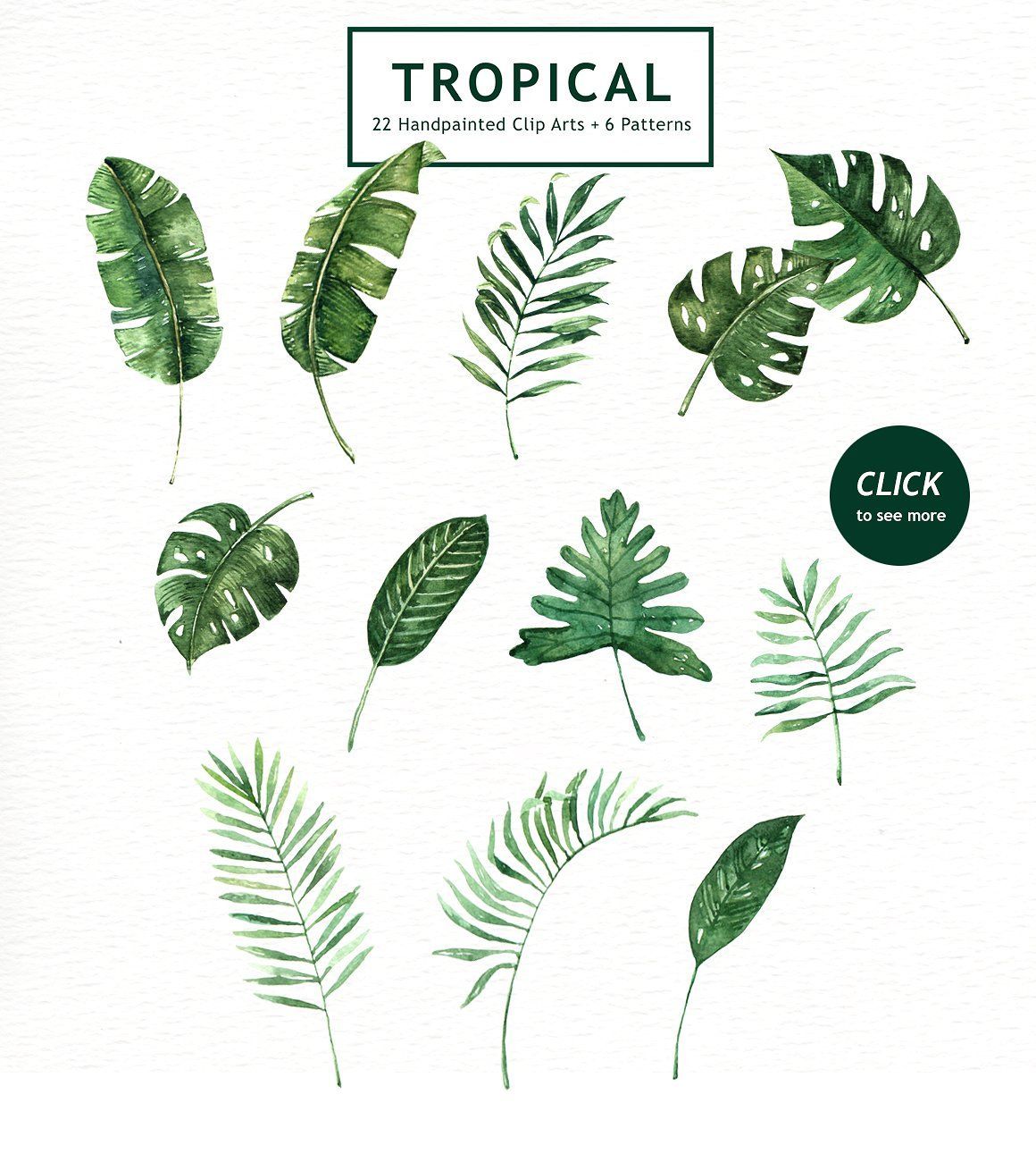 1160x1300 Tropical Leaves Watercolor Clipart Tattoo - Tropical Leaves Watercolor