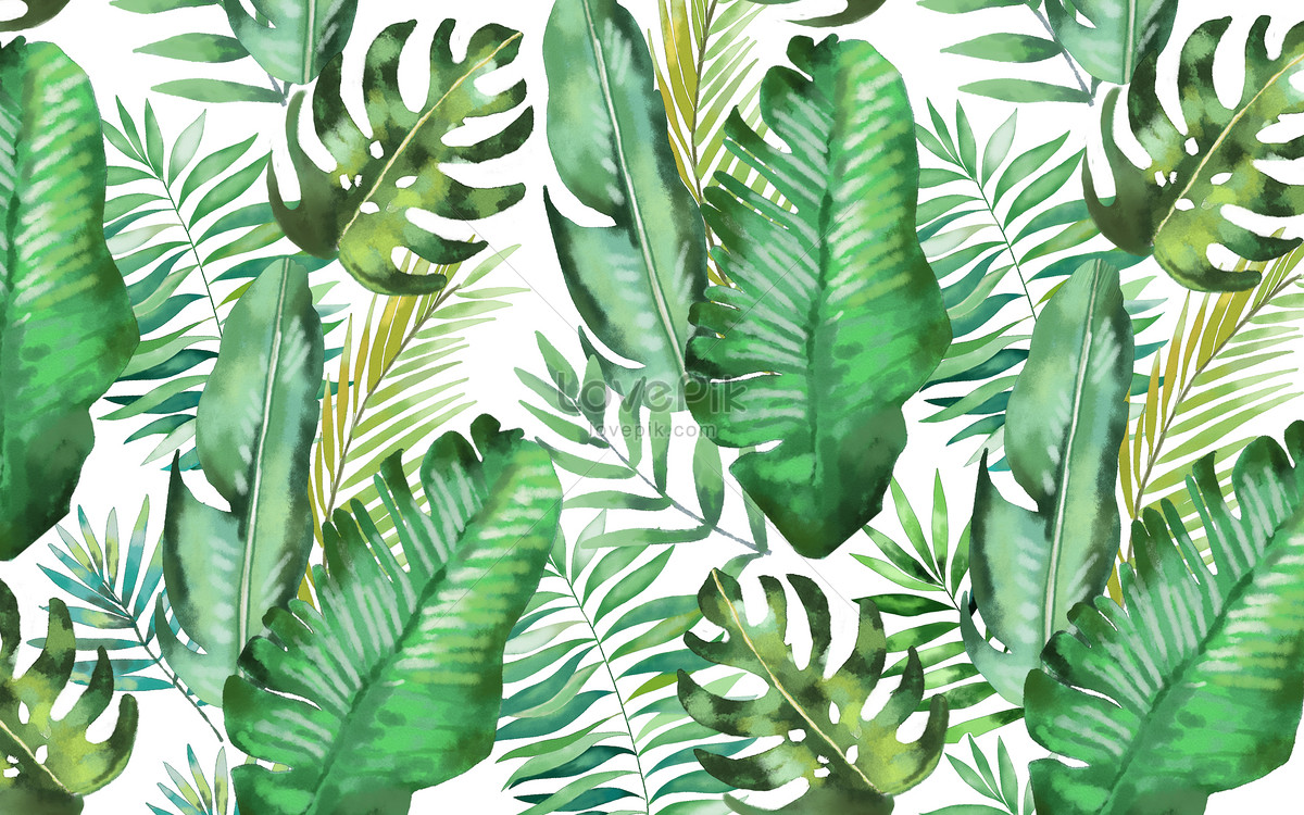 1200x750 Watercolor Background Of Tropical Leaves Photo Image Picture Free - Tropical Leaves Watercolor