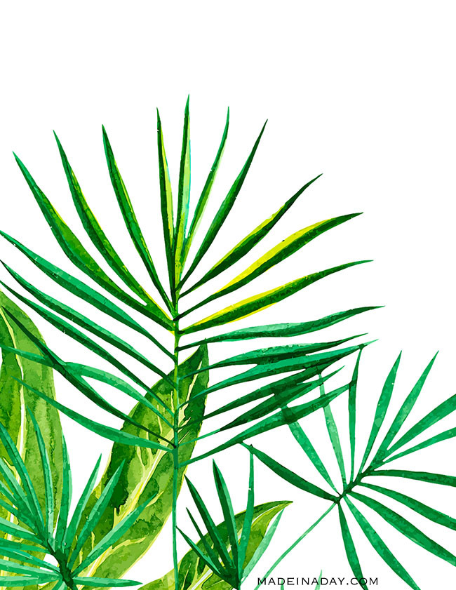 650x841 Tropical Palm Watercolor Wall Art Printables Made In A Day - Tropical Watercolor