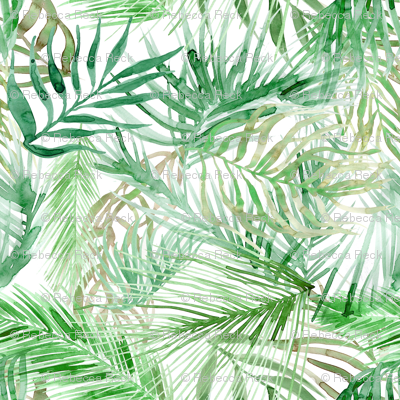 400x400 Tropical Watercolor Palm Leaves Wallpaper - Tropical Watercolor