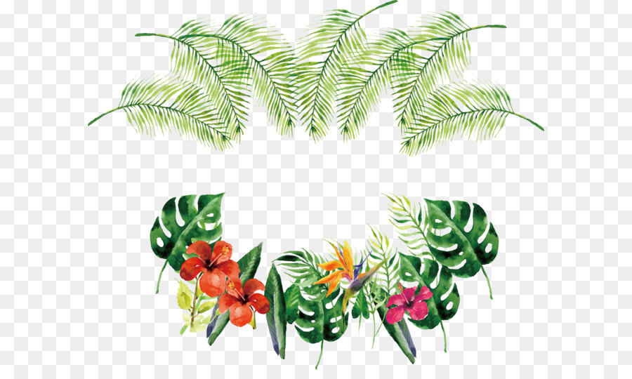 900x540 Flower Euclidean Vector Rose Icon - Tropical Watercolor