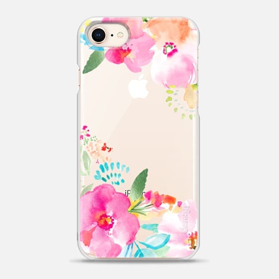 560x560 Pink Sea Tropical Watercolor Flowers Casetify - Tropical Watercolor Flowers