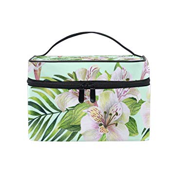 355x355 Portable Travel Makeup Cosmetic Bag Tropical - Tropical Watercolor Flowers