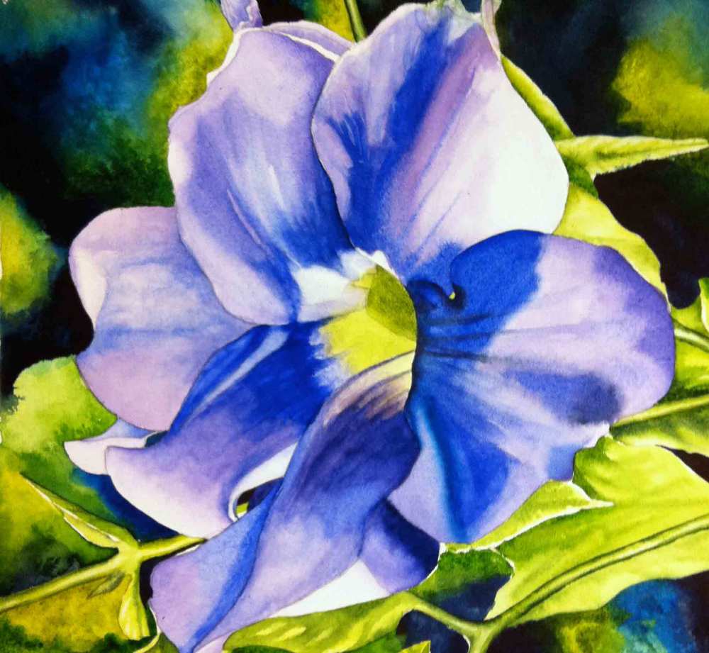 1000x921 Painting Tropical Flowers In Watercolor Class Two Dog Tired Studio - Tropical Watercolor Paintings