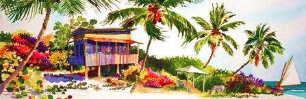 447x145 Carol Garvin Tropical Watercolors Fine Art Paintings - Tropical Watercolor Paintings