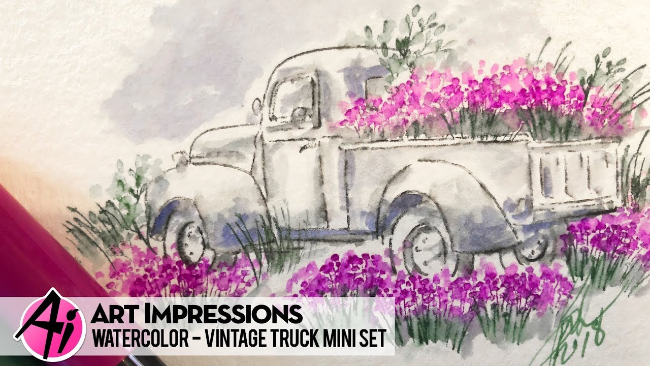 1280x720 Ai Watercolor - Truck Watercolor