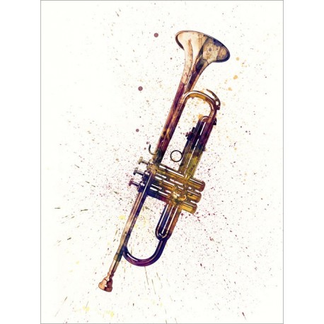 458x458 Trumpet Abstract Watercolor Art Canvas Print - Trumpet Watercolor