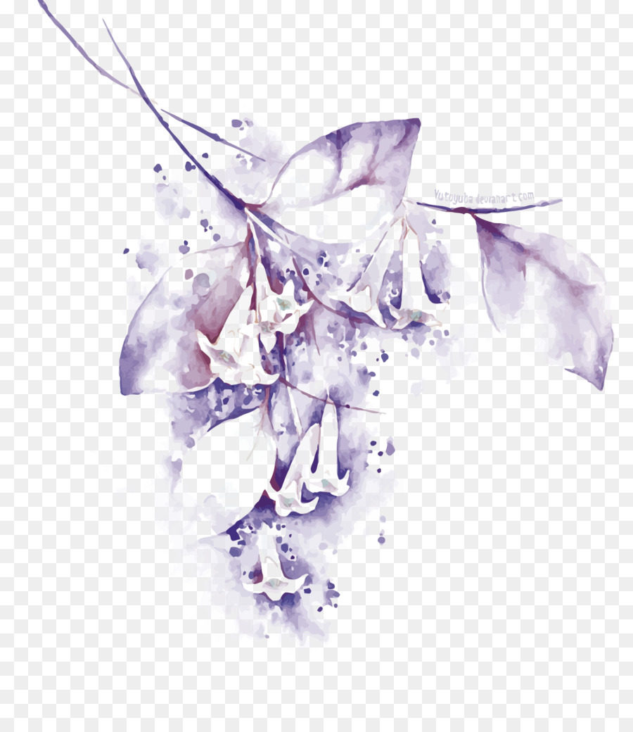 900x1040 Watercolor Painting Drawing Flower - Trumpet Watercolor