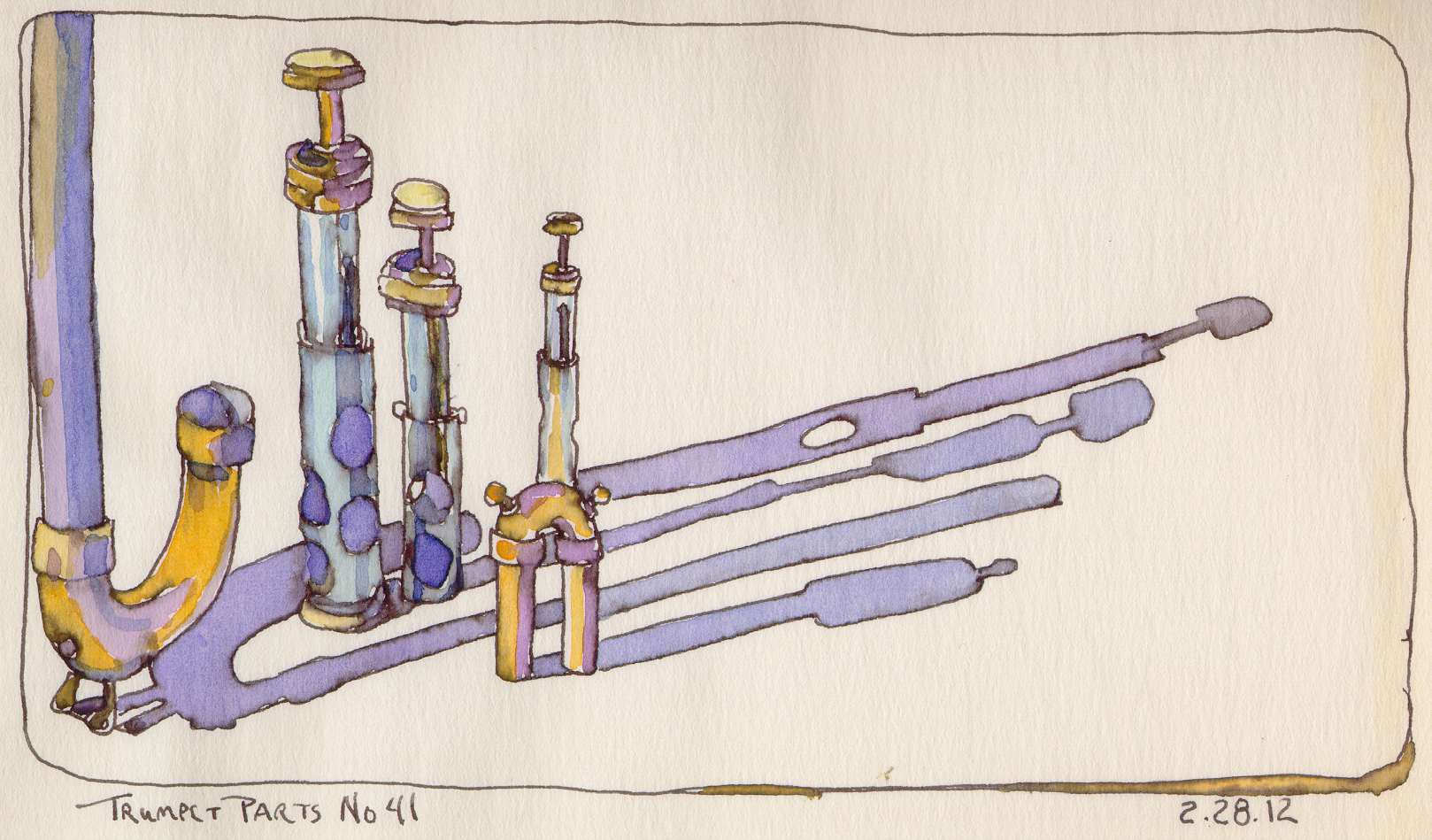 1618x949 Color Scheme Game Sample Paintings, Analogous With One Complement - Trumpet Watercolor