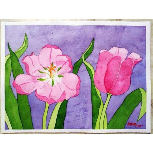 500x500 Tulip Watercolor Painting - Tulip Watercolor