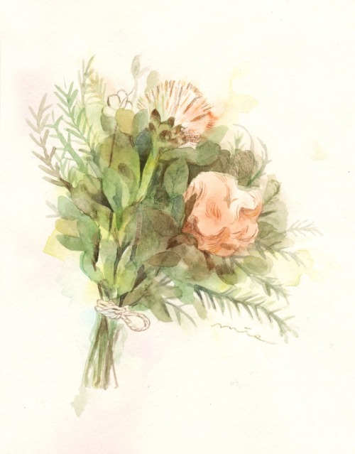 500x639 Watercolor Bouquets Tumblr - Tumblr Watercolor Flowers