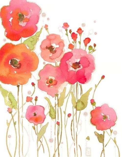500x646 Watercolor Flowers Projects To Try Watercolor - Tumblr Watercolor Flowers
