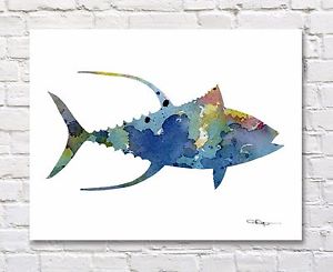 300x245 Yellowfin Tuna Abstract Watercolor Painting Art Print By Artist Dj - Tuna Watercolor
