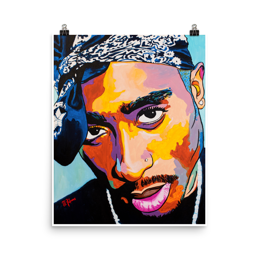 1000x1000 M.falconer Tupac Print - Tupac Watercolor