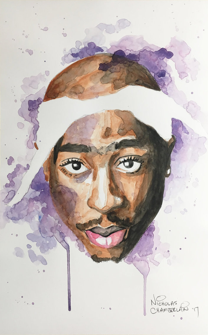 705x1134 Tupac 2017 By Nicholas Chamberlain - Tupac Watercolor