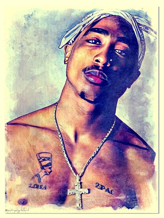 570x760 Tupac Shakur All Eyez On Me Watercolor Painting Artistic Etsy - Tupac Watercolor