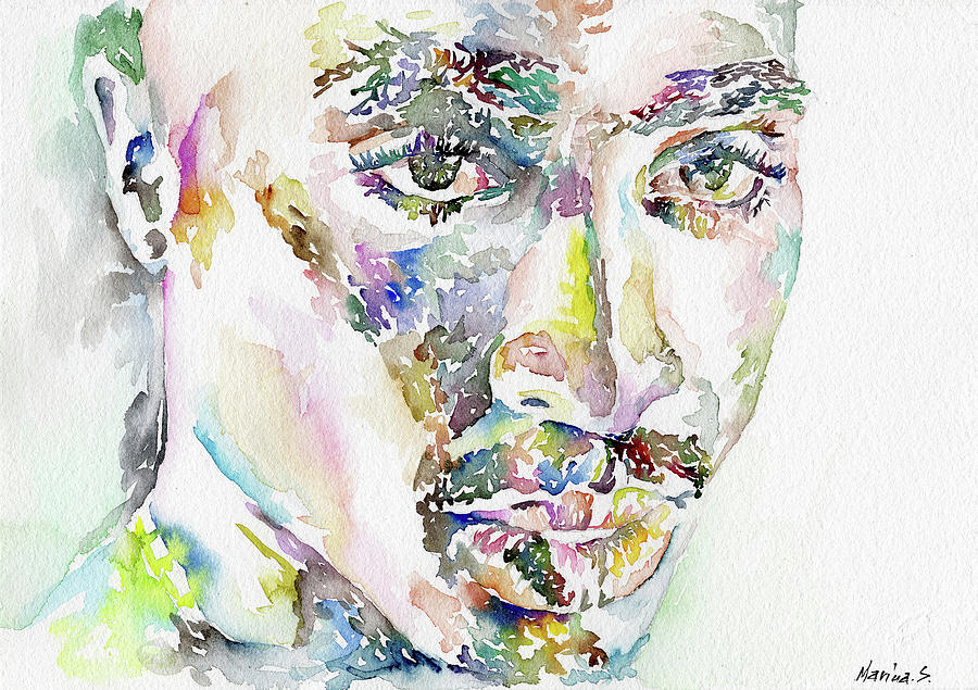 900x635 Tupac Shakur Watercolor Painting By Marina Sotiriou - Tupac Watercolor
