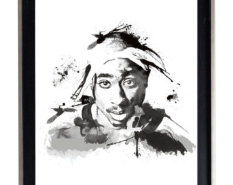 340x270 2pac Watercolor Etsy - Tupac Watercolor