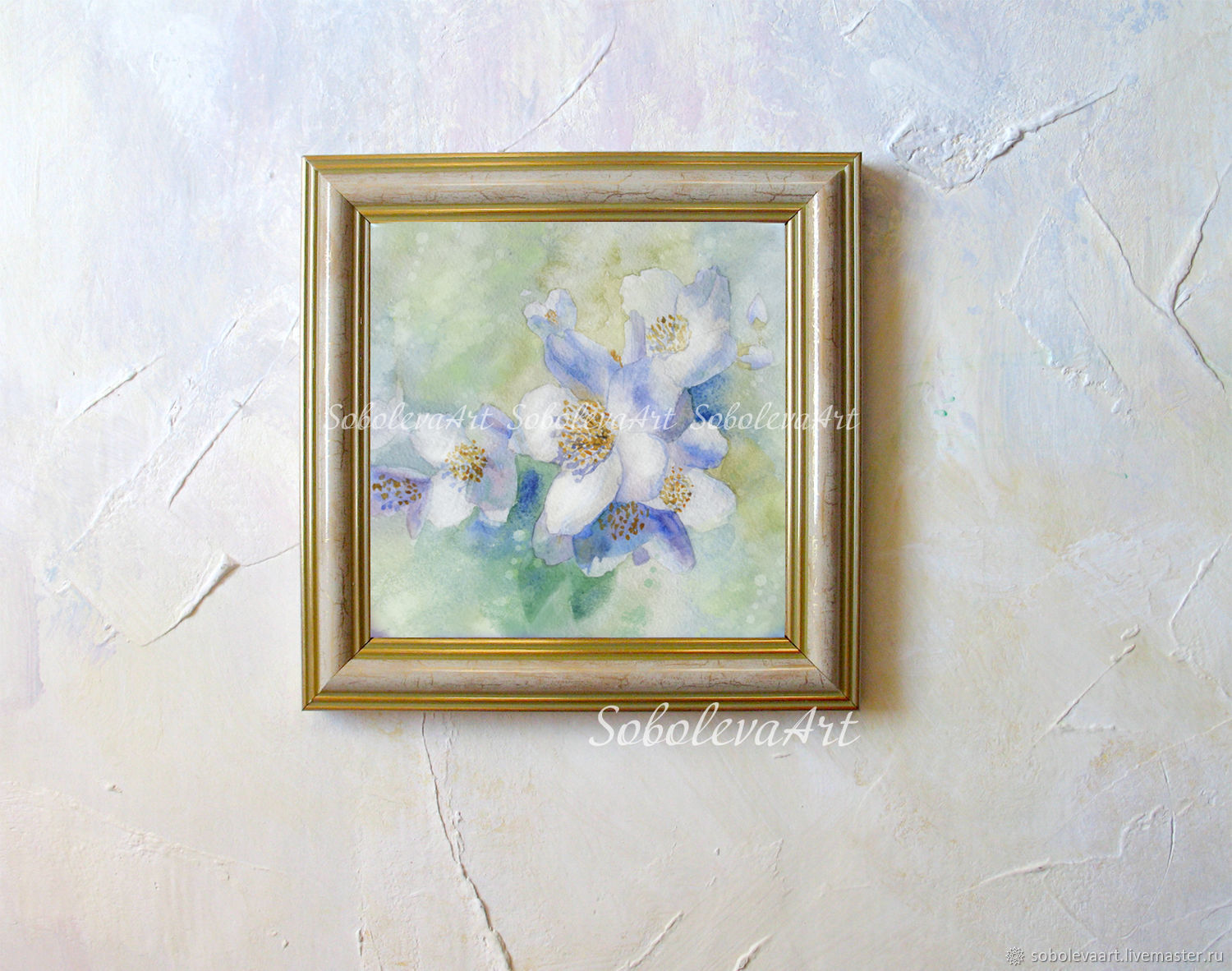 1500x1182 Picture Of Jasmine Painting A Watercolor Mural On The Wall Shop - Turn Photos Into Watercolor Paintings Online