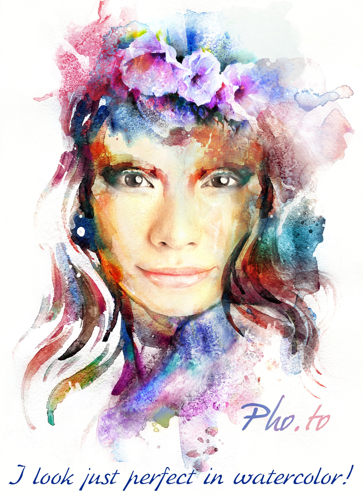 1200x1637 Female Watercolor Face In Hole Photo Effect Online. - Turn Picture Into Watercolor