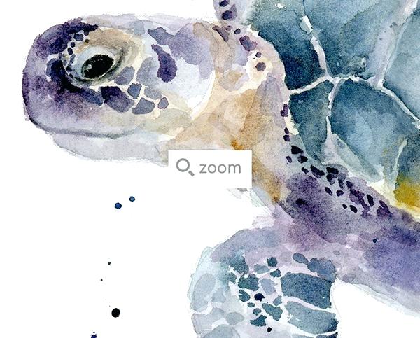 600x483 Sea Turtle Watercolor Painting Swimming Sea Turtles Watercolor Art - Turtle Watercolor Paintings