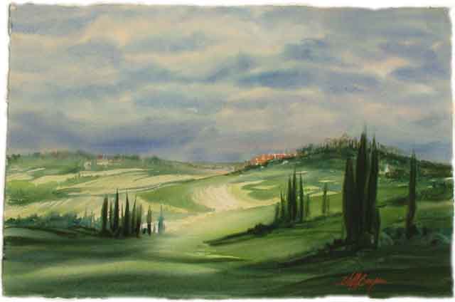 640x424 Tuscany Italy - Tuscany Watercolor