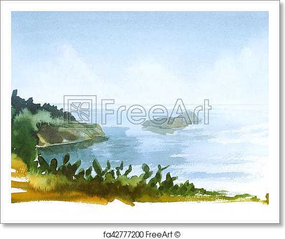 560x470 Free Art Print Of Tuscany Watercolor Painting. Watercolor Painting - Tuscany Watercolor