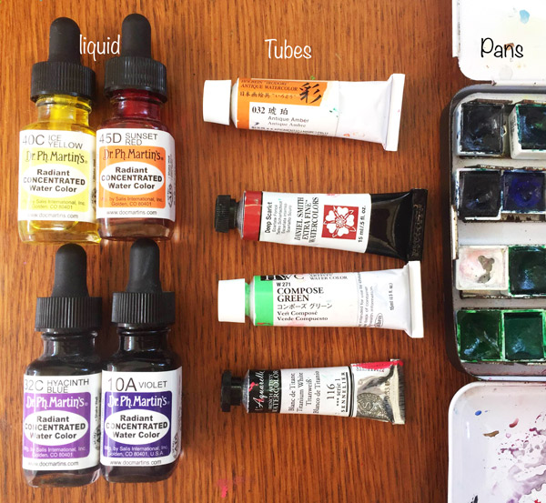 600x553 Tubes, Pans And Liquid Watercolors Ana Castanon - Types Of Watercolor