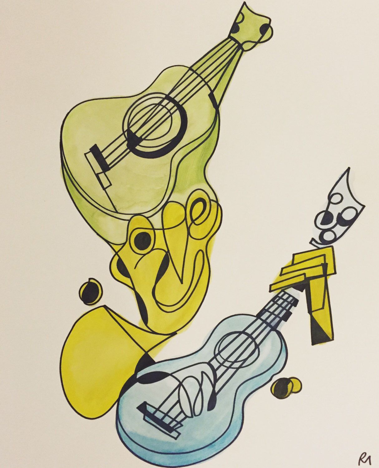 1215x1500 A Personal Favorite From My Etsy Shop - Ukulele Watercolor