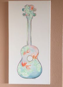 216x300 Watercolor Ukulele Painting 24x12 Canvas Ebay - Ukulele Watercolor