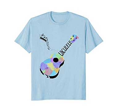 385x360 Fun Watercolor Ukulele Art Design T Shirt Clothing - Ukulele Watercolor