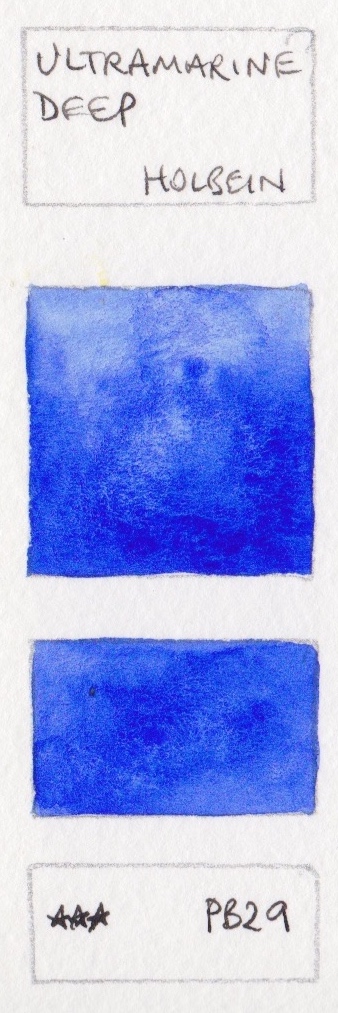 338x1013 Jane Blundell Artist Watercolour Comparisons 1 Ultramarine Blue Pb29. - Ultramarine Blue Watercolor