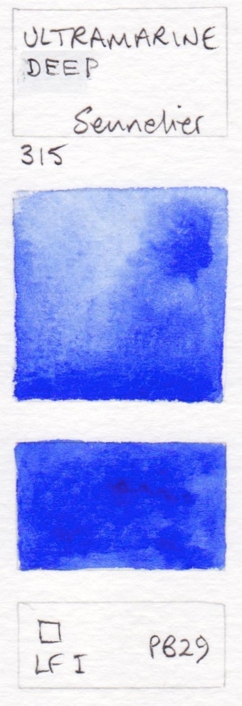 340x990 Blue Watercolour Swatches - Ultramarine Blue Watercolor