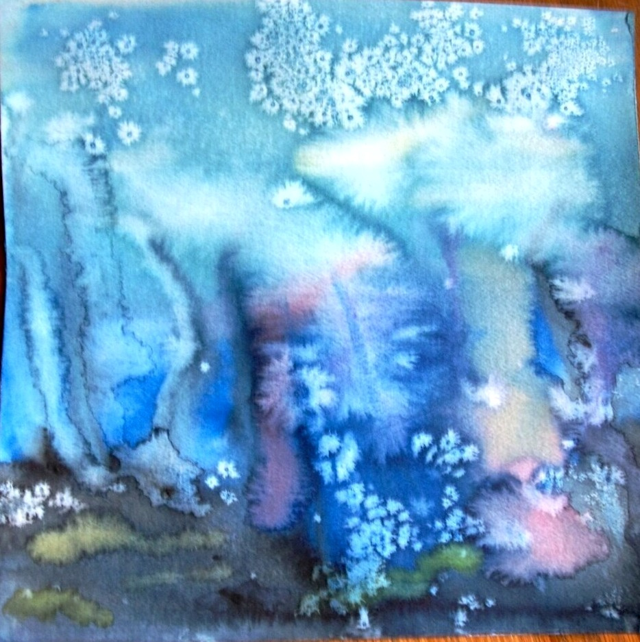 934x937 Under The Sea Abstract Watercolor On 140lb Paper - Under The Sea Watercolor