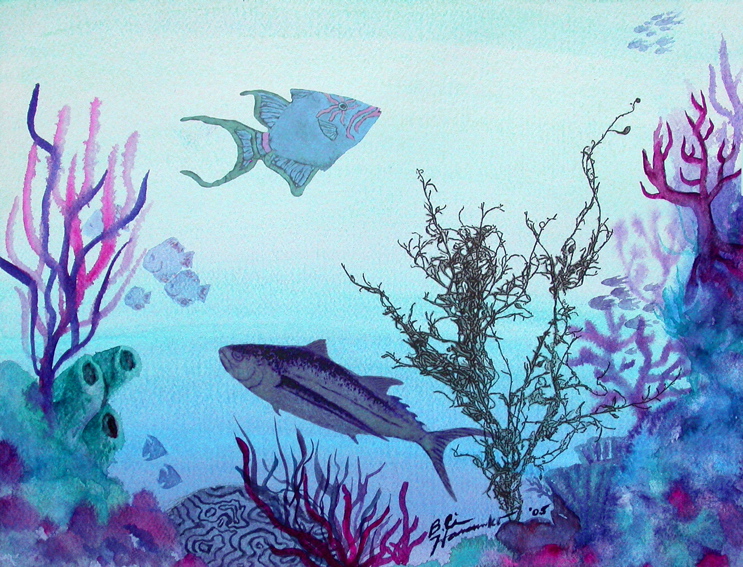 743x567 Welcome To The Home Of Fine Art Galleries And Tarzana - Under The Sea Watercolor