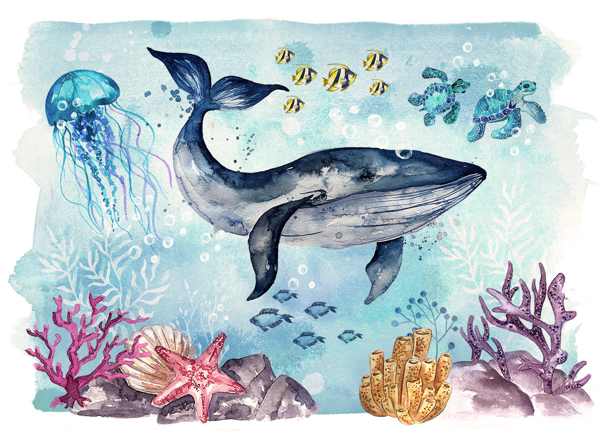 Under The Sea Watercolor at PaintingValley.com | Explore collection of ...