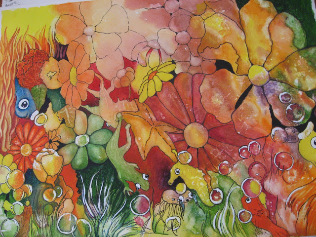 640x480 The Wild Old Lady Exiled To Florida Fantasy In Watercolor - Underwater Scene Watercolor