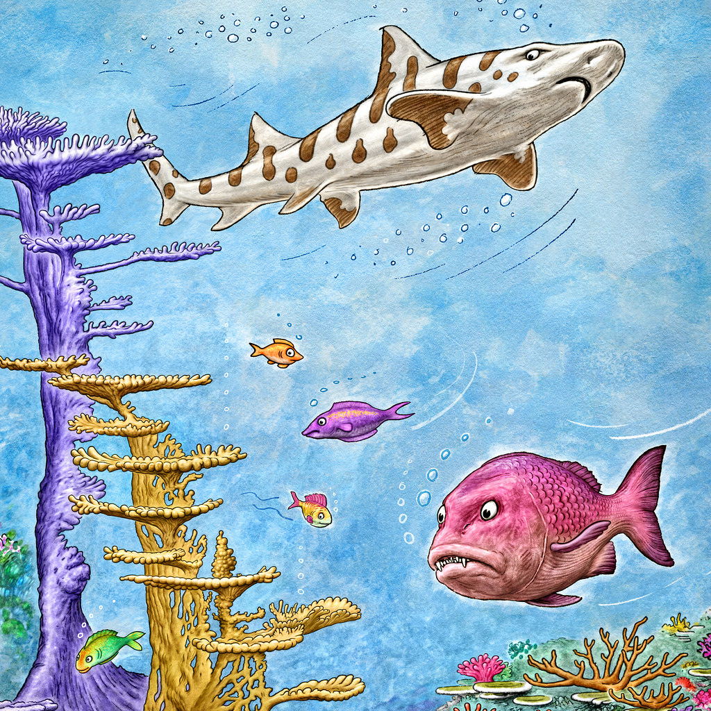 1024x1024 Underwater Scene Drawing Excerpt - Underwater Scene Watercolor