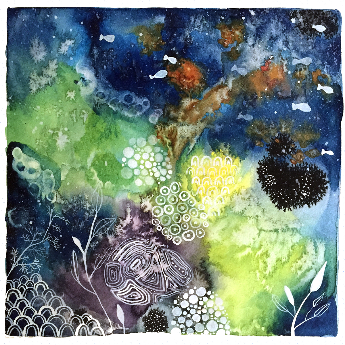 1200x1200 Modern Watercolor Techniques Class Amy Lamp - Underwater Watercolor
