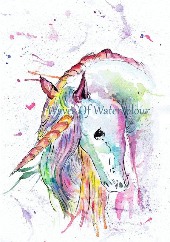 570x811 Unicorn Painting. Unicorn Watercolour. Unicorn Drawing. Unicorn - Unicorn Watercolor