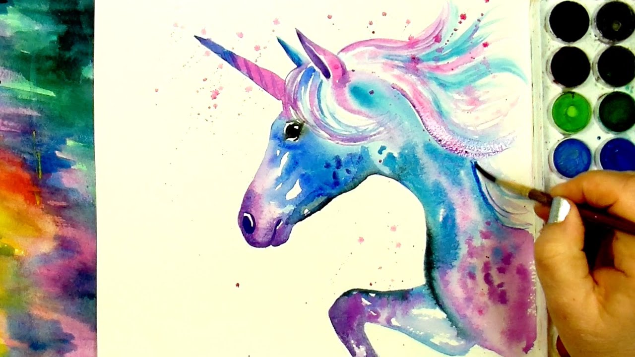 1280x720 Learn How To Paint And Color A Beautiful Unicorn - Unicorn Watercolor