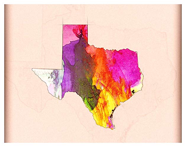 629x500 Unique Texas Map Pencilwatercolor Style Fine Art - Unique Watercolor