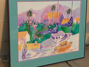 300x225 Dennis Luken Unique Original Watercolor Painting Coastal Scene - Unique Watercolor