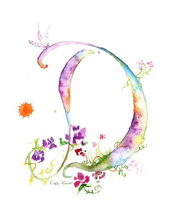 570x738 Flower Photo D Unique Letter D Watercolor Monogram Flower - Unique Watercolor
