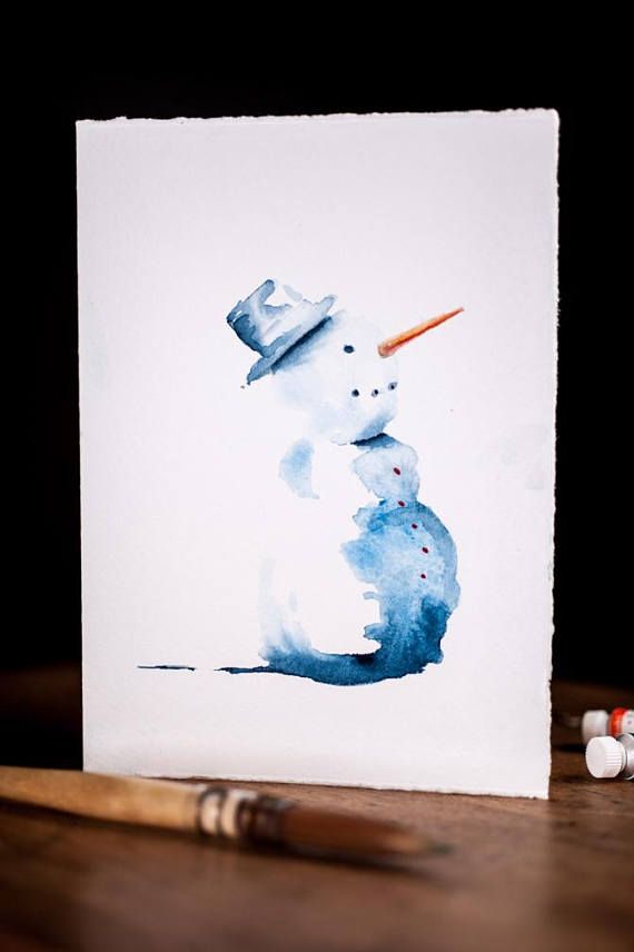 570x856 Unique Watercolor Christmas Gift, The Perfect Gift! A Card And A - Unique Watercolor