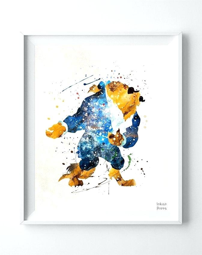 673x850 Title Beast Beauty And The Wall Art Watercolor Poster Print - Unique Watercolor Paintings