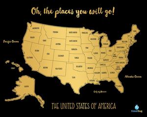 300x240 Watercolor United States Of America Scratch Off Map Deluxe Edition - United States Watercolor